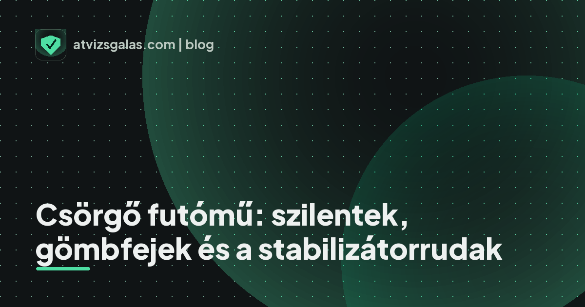Csörgő futómű: szilentek, gömbfejek és a stabilizátorrudak - mit néz a szakértő a felmérésen