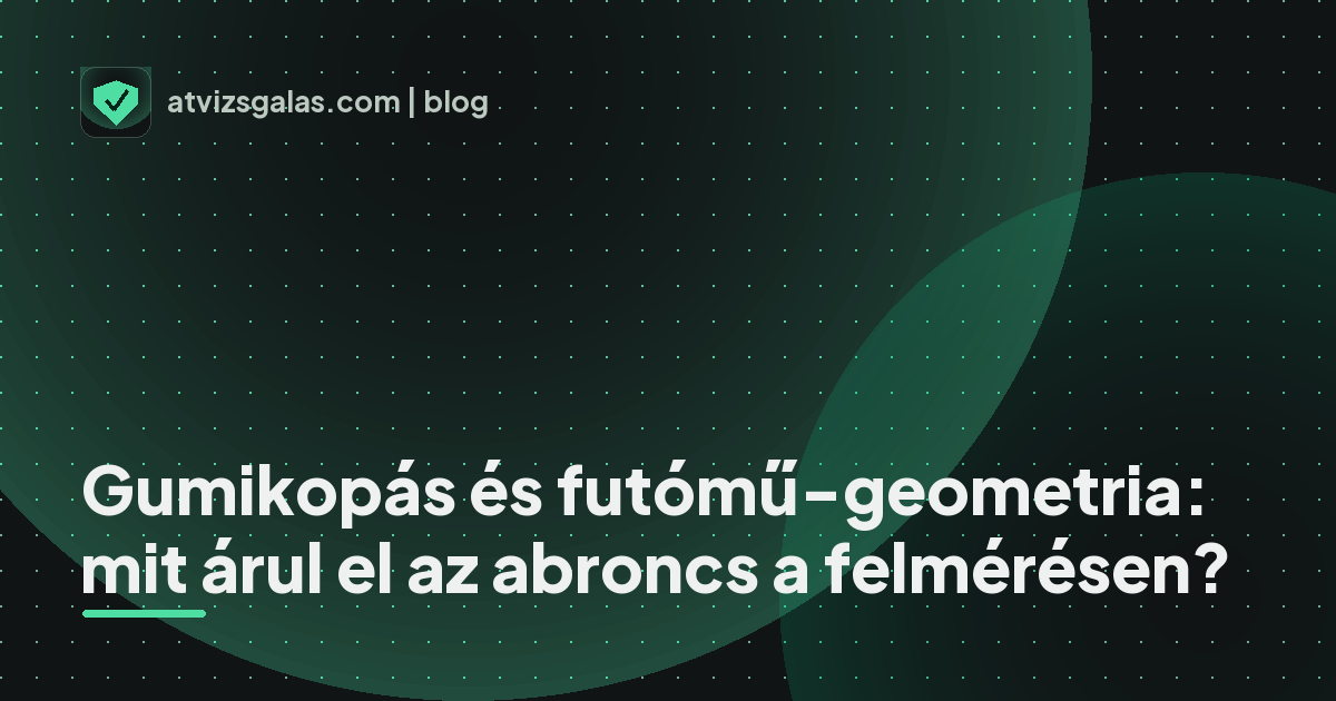 Gumikopás és futómű-geometria: mit árul el az abroncs a felmérésen? - a helyszíni átvizsgálás részletei
