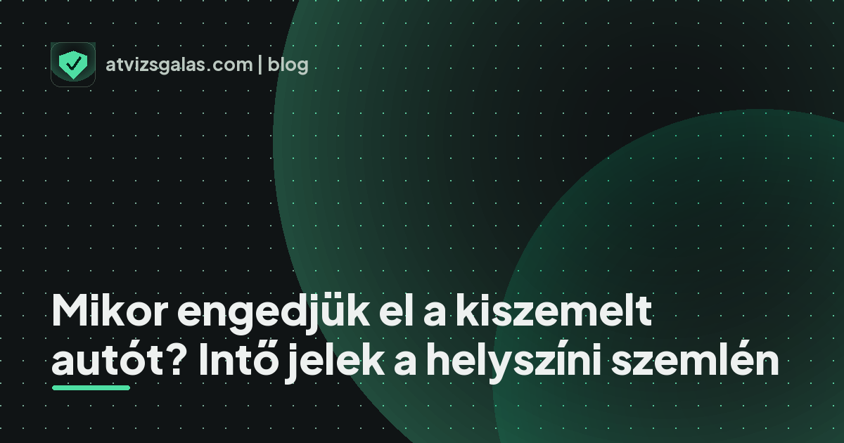 Mikor engedjük el a kiszemelt autót? Intő jelek a helyszíni szemlén - a helyszíni átvizsgálás részletei
